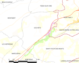 Mapa obce Gouvets
