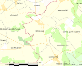 Mapa obce Vernéville