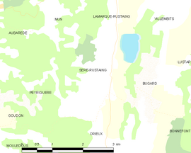 Mapa obce Sère-Rustaing