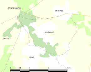 Poziția localității Villemort