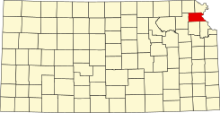 Mapa do Kansas destacando Atchison County.svg