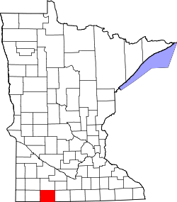 map of Minnesota highlighting Jackson County