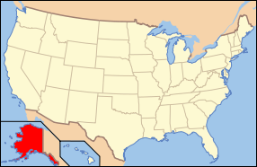 Штат Аляска на мапе ЗША