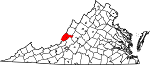 Mapa de Virginia destacando el condado de Alleghany