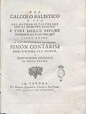 Gaetano Marzagaglia, Del calcolo balistico, 1748 Marzagaglia, Gaetano - Del calcolo balistico, 1748 - BEIC 11380801.jpg