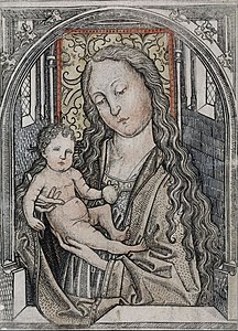 Madonna and Child, with later hand-colouring