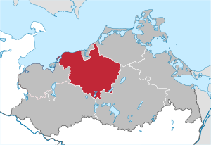 Li position de Subdistrict Rostock in Mecklenburg-Vorpommeria