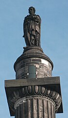 The top of the Melville Monument, showing the capital and statue Melville Monument top, Edinburgh.jpg