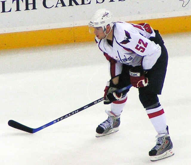 Green with the Capitals on November 15, 2008.