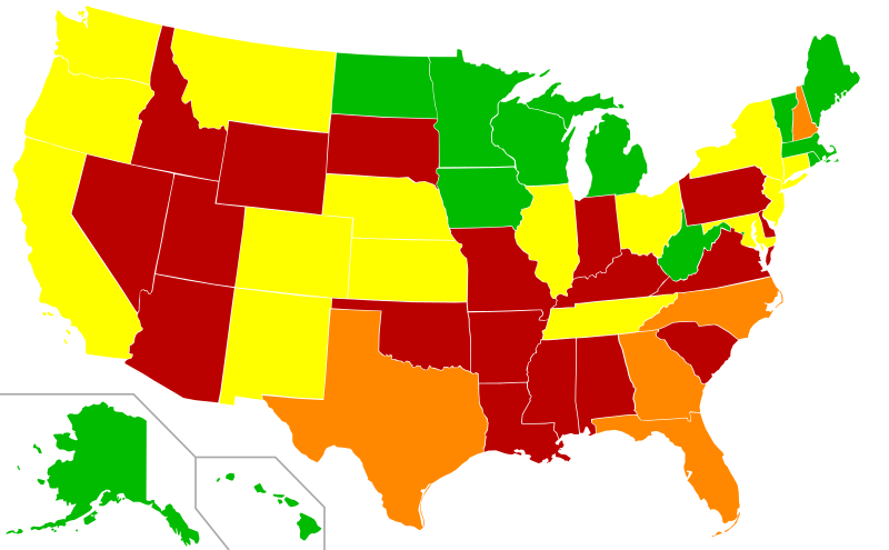 File:Minimum age for execution by US state, pre2005.svg