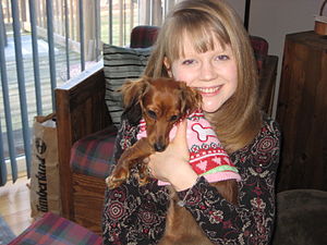 Me and my miniature daschund, Molly