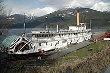 Moyie is currently sitting at Kaslo, serving as a National Historic Site of Canada. Moyie (sternwheeler) at Kaslo 2008.jpg