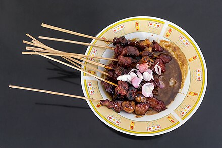 Sate kambing, a goat satay dish