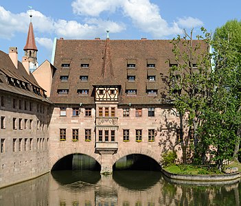 Heilig-Geist-Spital (Hospital of the Holy Spirit) in Nuremberg, Middle Franconia, Bavaria, Germany