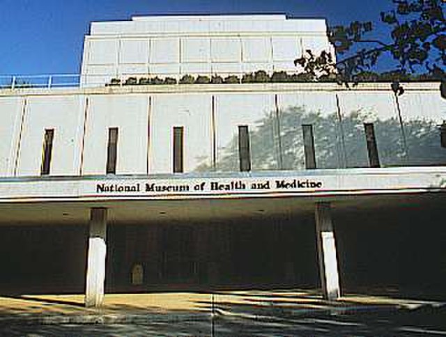 The former NMHM building (actually the basement of the AFIP building) on the Walter Reed Army Medical Center (WRAMC) garrison, Washington, D.C., where