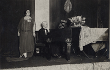 Nina Koshetz accompanied by Maurice Ravel in January 1928, during the composer's American tour.