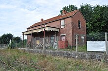 The derelict station building in 2010, prior to restoration as a home. North Elmham Railway Station (geograph 2021091).jpg