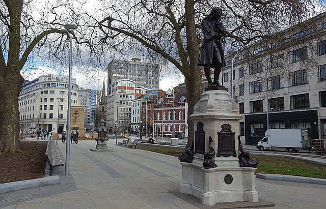 View of northern end of The Centre, March 2018, before removal of Colston statue