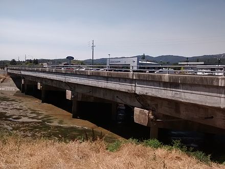 The Redwood Boulevard bridge over Novato Creek Novato Creek 2.jpg