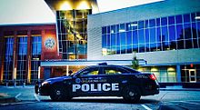 An OCPD car at the new headquarters building; the OCPD began transitioning from the Crown Victoria to the Ford Taurus as its standard patrol car starting in 2012 OCPD Scout Car In Front of Headquarters.jpeg