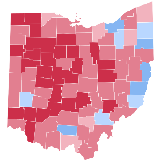 Map of election results by county