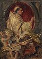 Benedikt XV. moli za mir Gaigher 1915 olje na kartonu 34x23 cm