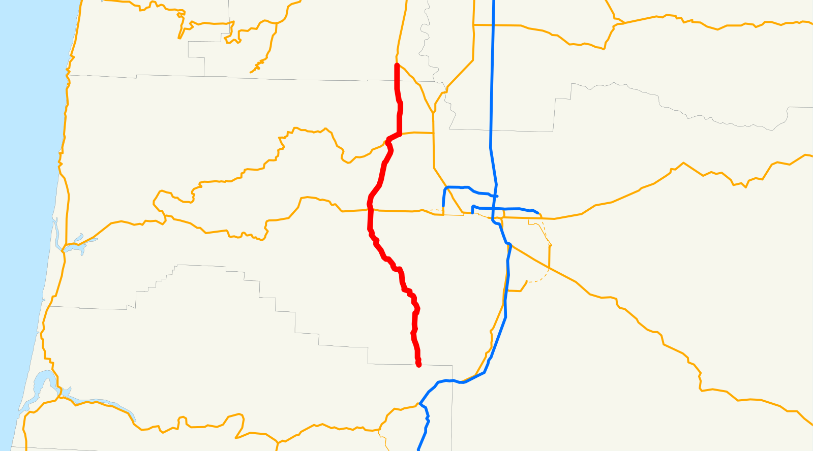 Путь 200. Схема Орегонского маршрута. Race to the County line.