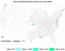 Results explicitly indicating the percentage for "other" candidate(s) in each county.