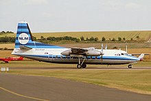 The first production Fokker F27 in NLM colours at an airshow in 2006 PHFHF.JPG