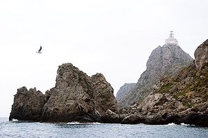 The main island with the lighthouse