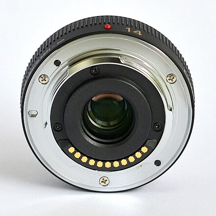 The lens mount of the Panasonic Lumix G 14mm F2.5 ASPH