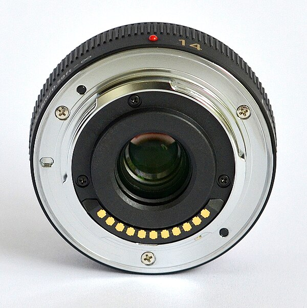 The lens mount of the Panasonic Lumix G 14mm F2.5 ASPH