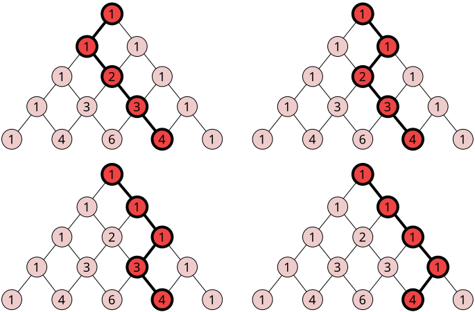 Pascal Triangle 4 paths