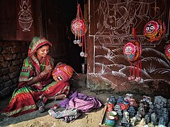 Vrouwen schilderen Patachitra kunstvorm in Odisha door Euphoric Captures