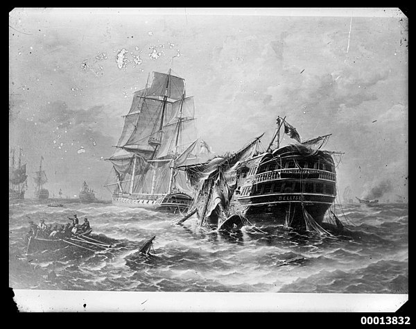 The dismasted Belleisle later on in the battle