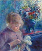 Картина Ренуара «Девушка за шитьём» (1879 год)