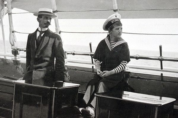 Gilliard and Tsarevich Alexei on board the imperial yacht Standart