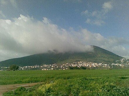 Mount Tabor covered with cloud