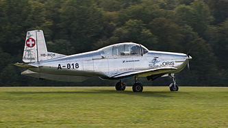 English: Pilatus P3-03 P3-Flyers (reg. HB-RCH (A-818), cn 456-5, built in 1958). Engine: Lycoming GO435-C2-A2. Deutsch: Pilatus P3-03 P3-Flyers (Reg. HB-RCH (A-818), cn 456-5, Baujahr 1958). Motor: Lycoming GO435-C2-A2.