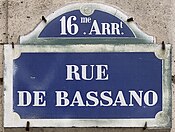 Plaque Rue Bassano - Paris XVI (FR75) - 2021-08-18 - 1.jpg