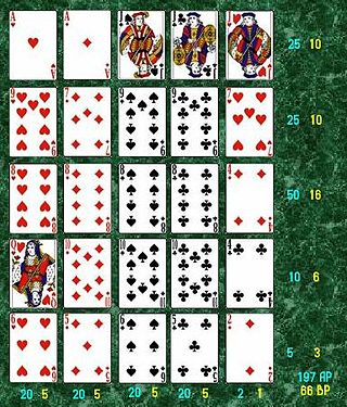 <span class="mw-page-title-main">Poker squares</span> Patience game