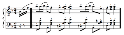 Opening of a solo arrangement of "Polka Italienne" by Alexander Siloti. Polka Italienne.png