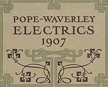 Pope Waverley electrics, 1907 - DPLA - 92641673c35fe223fb17cdb754a08ceb (page 1) (cropped).jpg
