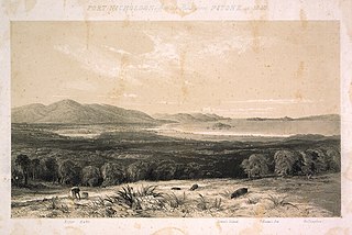 Port Nicholson, from the hills above Pitone in 1840.