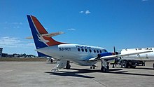 Un BAe Jetstream 32 Proflight Zambia, fotografato a Livingstone nel 2013.