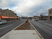 The site of the Prospect Street station in January 2015 Prospect St Passaic station - January 2015.jpg