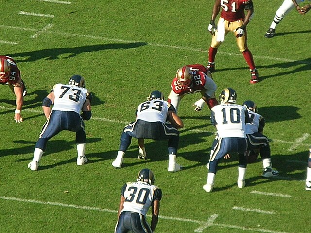 The St. Louis Rams on offense during an away game against the San Francisco 49ers