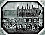 Das Lübecker Rathaus, fotografiert vor 1847