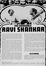 Flyer for an October 1967 concert by Shankar and Rakha (left), held four months after their performance at the Monterey Pop Festival