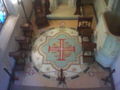 The floor: Order of Christ Cross over the armillary sphere.